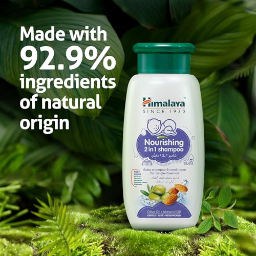 Himalaya Nourishing Baby Shampoo & Conditioner - 400ml, Olive & Almond Oil, pH Balanced, Dermatologically Tested