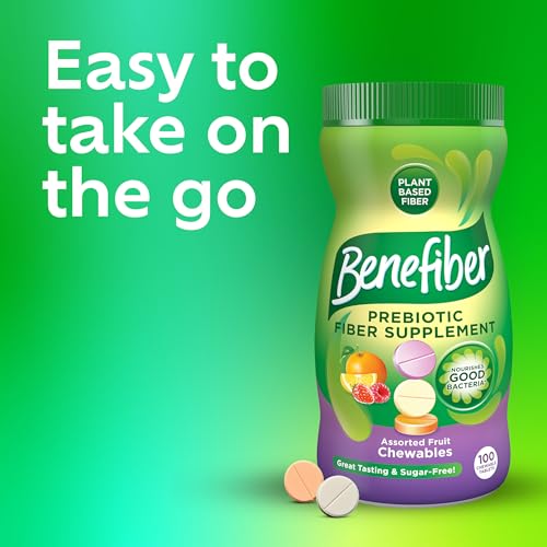 Benefiber Prebiotic Fiber Chewable Tablets - Assorted Fruit (100 Count)