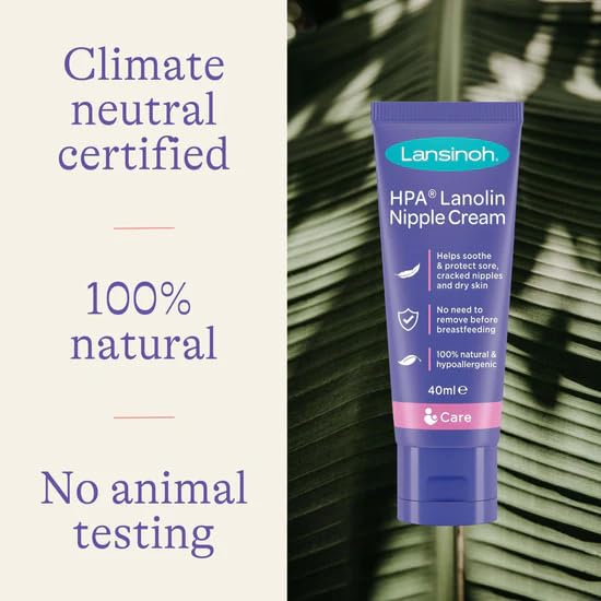 Lansinoh HPA Lanolin Nipple Cream 40g - Soothes Sore Nipples for Breastfeeding Moms