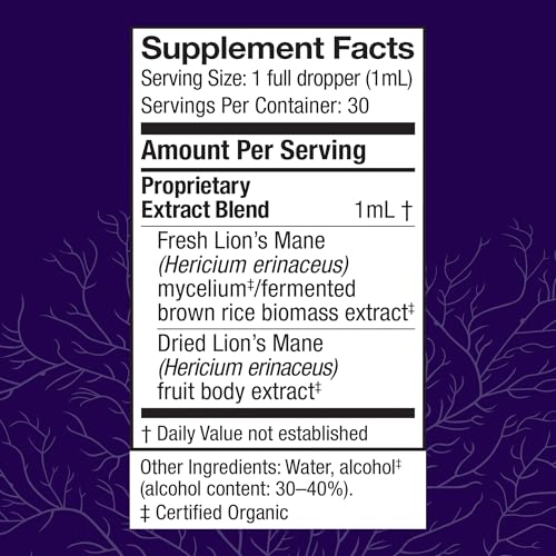 Fungi Perfecti Lion's Mane Liquid Extract for Memory & Nerve Support, 30ml