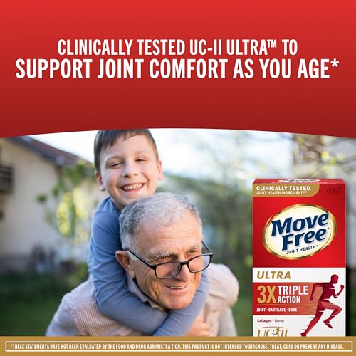 Move Free Ultra Triple Action Joint Support Supplement - Collagen, Boron & Hyaluronic Acid, 64 Tablets