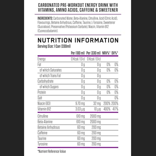 All Black Everything Pre-Workout Energy Drink - 12 Pack | American Grape
