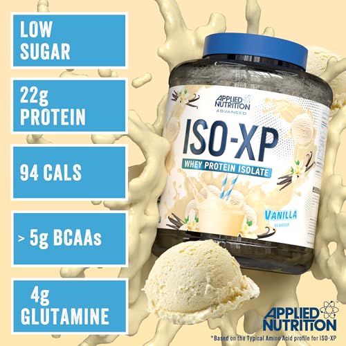 Applied Nutrition ISO XP Whey Isolate – Pure Whey Protein Isolate Powder with Glutamine & BCAAs – 1.8kg, 72 Servings, Vanilla