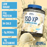 Applied Nutrition ISO XP Whey Isolate – Pure Whey Protein Isolate Powder with Glutamine & BCAAs – 1.8kg, 72 Servings, Vanilla