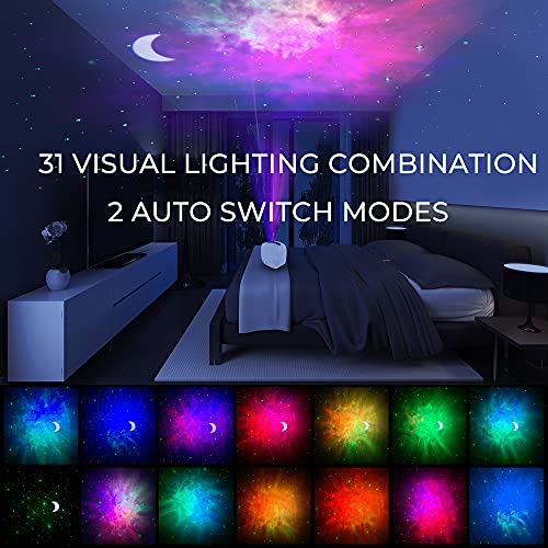 Galaxy Star Projector with Bluetooth Music - 3-in-1 Nebula Night Light for Kids Room Decor