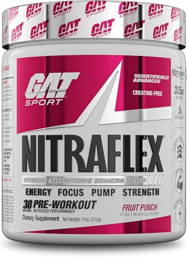 GAT Nitraflex Pre-Workout Powder - Fruit Punch, 10.6 oz (300g)