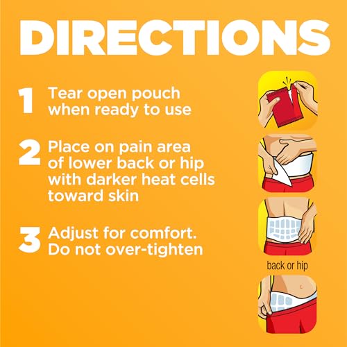 ThermaCare Lower Back & Hip Heat Wraps - Small/Medium Size for Pain Relief, 3 Count