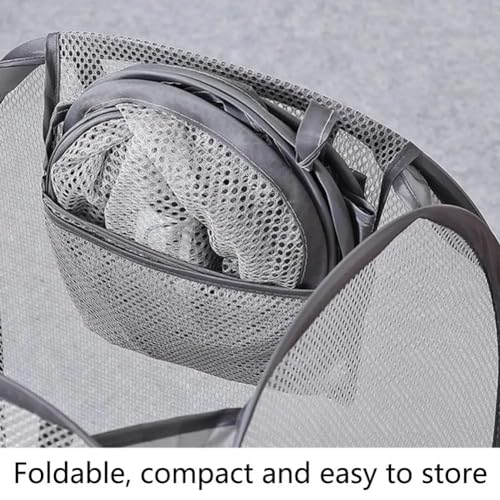 Foldable Laundry Basket & Clothes Hamper - Thickened Design, Mesh Pop-Up