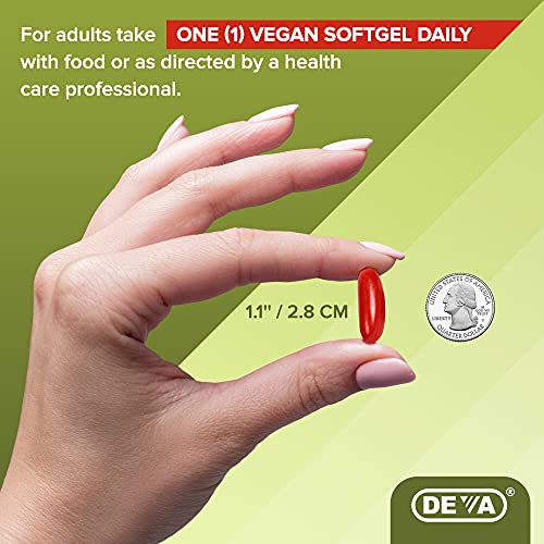 Deva Vegan Algae Oil Omega-3 DHA EPA Supplement 500 MG - 60 Softgels