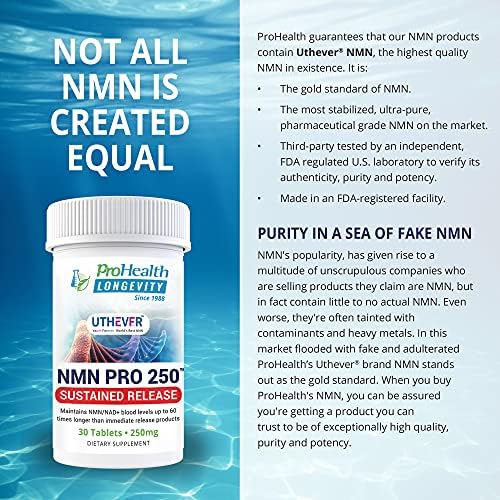 ProHealth Longevity NMN Pro 250: Sustained-Release, Pharmaceutical-Grade NMN