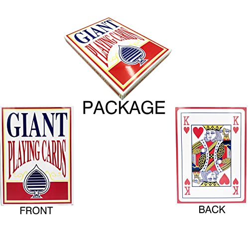 Yuanhe Jumbo Giant Playing Cards – 8X11 Inch Oversized Deck for Kids, Adults & Casino Party Decorations