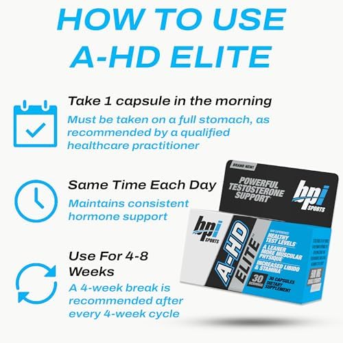 BPI Sports A-HD Elite – Men’s Powerful Testosterone Booster – Natural Stamina, Strength, Sexual Support – Increases Metabolism – Fat Burning – Strength – Muscle – 30 Servings – 500mg