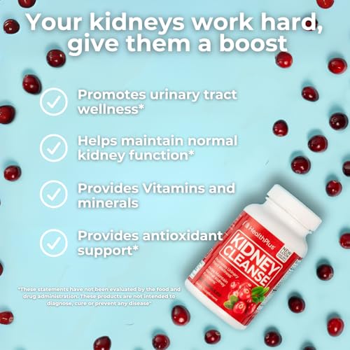 Health Plus Kidney Cleanse 550mg 60 Capsules - Natural Kidney Support Formula