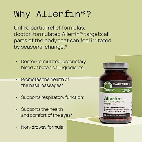 Allerfin 60 VCapsules by Quality of Life Labs - Advanced Allergy Support Formula