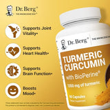 Dr. Berg Turmeric Supplement with Black Pepper - 1350 mg Curcumin - 60 Capsules