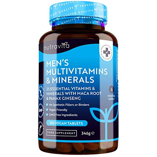Nutravita Men's 25 Essential Vitamins & Minerals with Panax Ginseng - 180 Vegan Tablets
