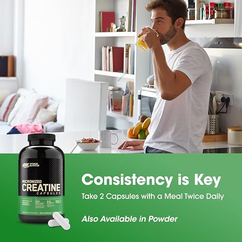 Optimum Nutrition Creatine 2500 Caps - 200 Capsules for Muscle Support & Performance