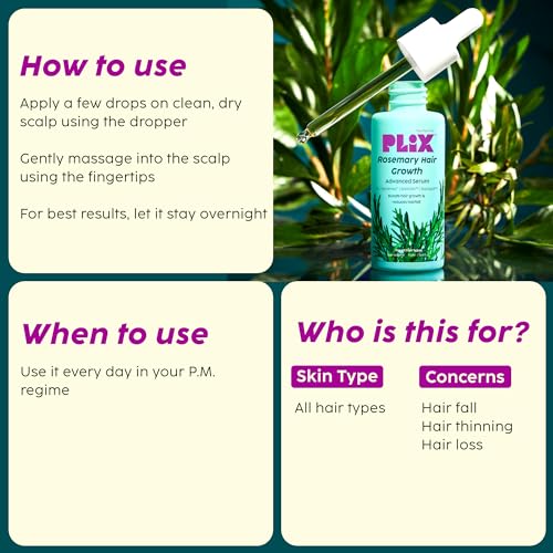 PLIX Rosemary Anti Hairfall Regime Combo - 3% Redensyl Serum, Shampoo & Conditioner