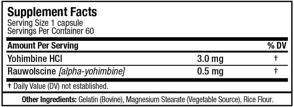 ALLMAX, Yohimbine + Rauwolscine, 60 Capsules
