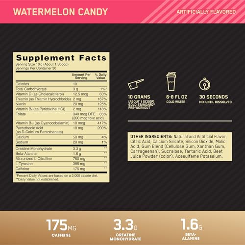 Optimum Nutrition Gold Standard Pre-Workout - Watermelon (30 Servings)