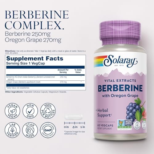 Solaray Berberine Root Extract - 60 Vegan Capsules