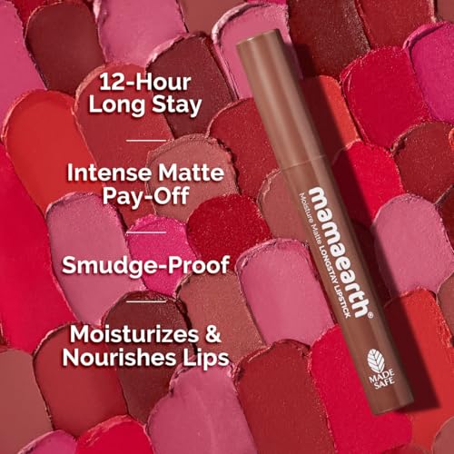 Mamaearth Moisture Matte Longstay Lipstick with Avocado Oil & Vitamin E - Espresso Brown