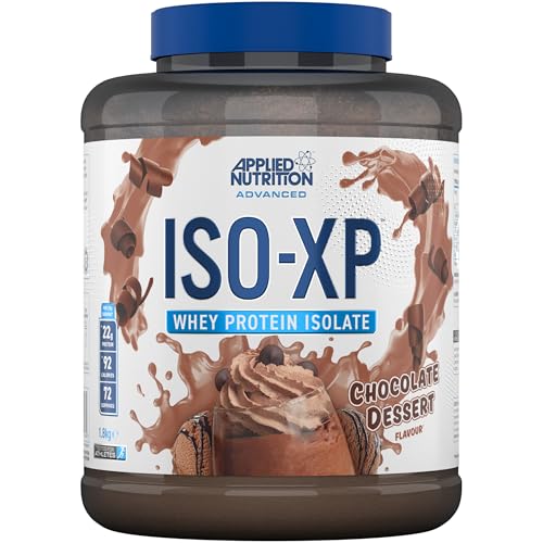 Applied Nutrition ISO XP Whey Isolate - Pure Whey Protein Isolate Powder with Glutamine and BCAAs - 1.8kg (72 Servings) Chocolate Dessert