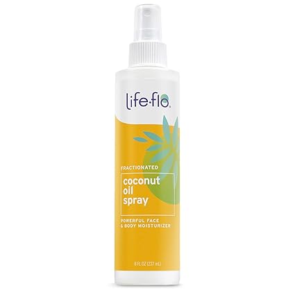 Life-flo Fractionated Coconut Oil Spray - 8 oz - Lightweight Moisturizer for Skin & Hair