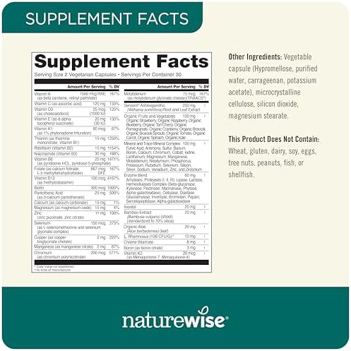 NatureWise, Men's Stress Support, Multivitamin & Mineral, 60 Vegetarian Capsules