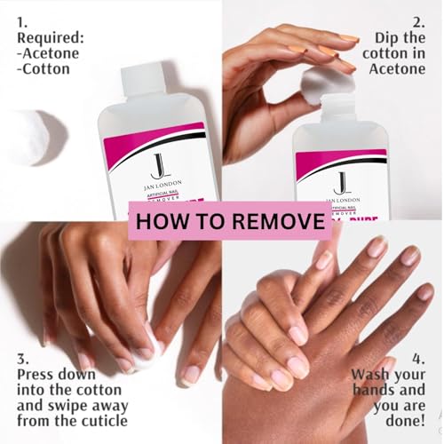 JAN LONDON 100% Pure Acetone Nail Polish Remover - Professional Gel & Acrylic Soak Off, 100ml