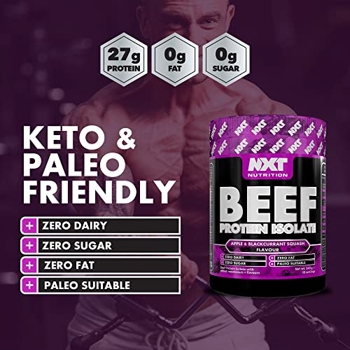 NXT Nutrition Beef Protein Isolate 540g Apple & Blackcurrant - High Protein Dairy-Free