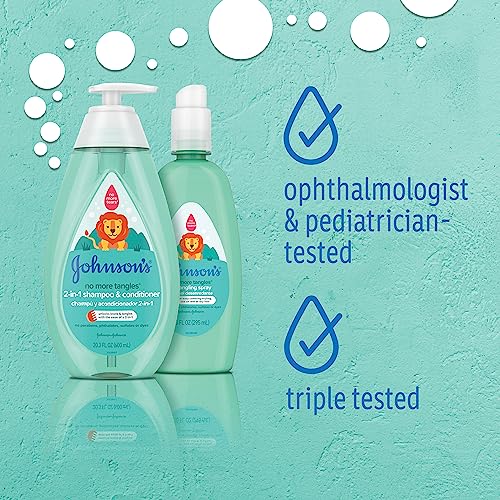 Johnson's No More Tangles Kids Detangling Spray - Hypoallergenic Tear-Free Hair Care for Wet or Dry Hair