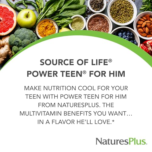 Nature's Plus Source of Life Power Teen For Him 60 Chewable Tablets - Sugar Free Wild Berry