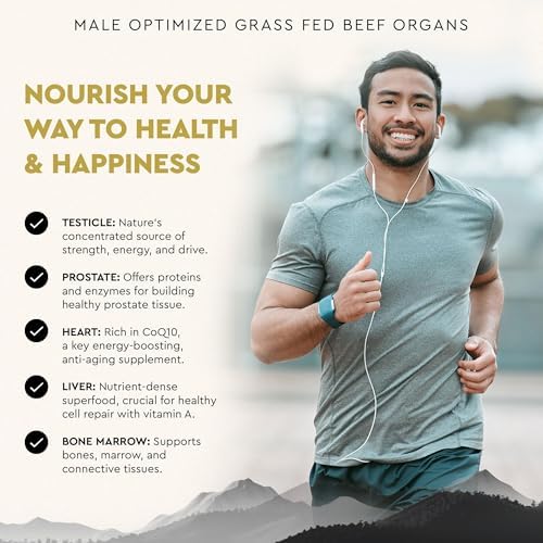 Ancestral Supplements Mofo: Grass Fed Beef Organ Supplement for Men's Health & Energy (180 Caps)