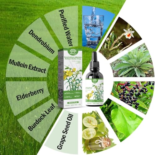 Herbal Lung Cleanse Drops - Dendrobium & Mullein Extract for Respiratory Support - 2pcs Clearbreath Drops