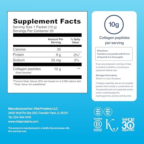 Vital Proteins Hydrolyzed Collagen Peptides Travel Packs (20ct)