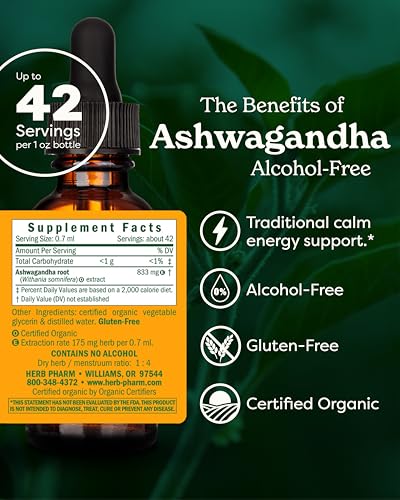 Alcohol-Free Ashwagandha Liquid Extract - Energy & Vitality Support | 1 oz