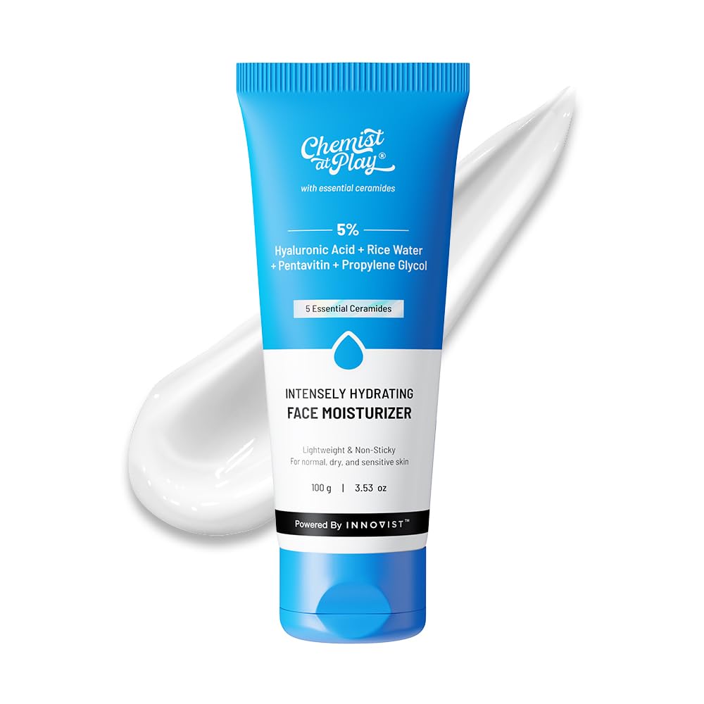 Chemist At Play Intensely Hydrating Face Moisturizer - 24H Hydration | Skin Barrier Repair | Lightweight & Non-Sticky - 100g