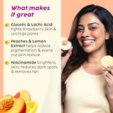 PLIX The Plant Fix Peaches & Lemon Detan Body Scrub (200g) | Bump Eraser for Tan Removal & Even Tone