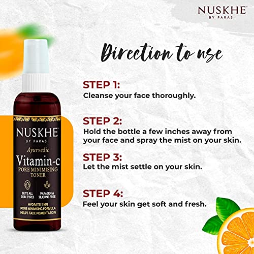 Nuskhe By Paras Pure Vitamin C Combo - Face Wash, Toner & Anti-Aging Serum for Women & Men | 210ml (3-Piece Set)