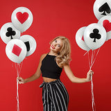 Sumind Casino Poker Theme Party Decorations - 24 Latex Balloons with Playing Cards Design
