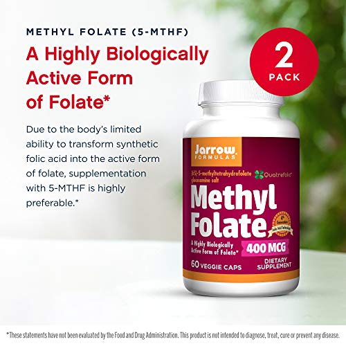 Jarrow Formulas Methyl Folate (5-MTHF) - 2 Packs -  Supports Cognitive & Heart Health
