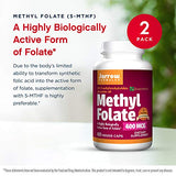 Jarrow Formulas Methyl Folate (5-MTHF) - 2 Packs -  Supports Cognitive & Heart Health