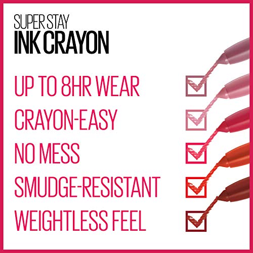 Maybelline Super Stay Ink Crayon Lipstick - Make It Happen, Berry Red