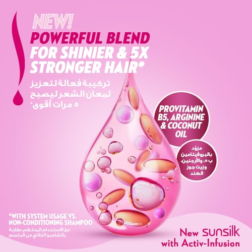 Sunsilk Strength & Shine Shampoo - Provitamin B5, Arginine & Coconut Oil for Weak & Dull Hair - 700ml