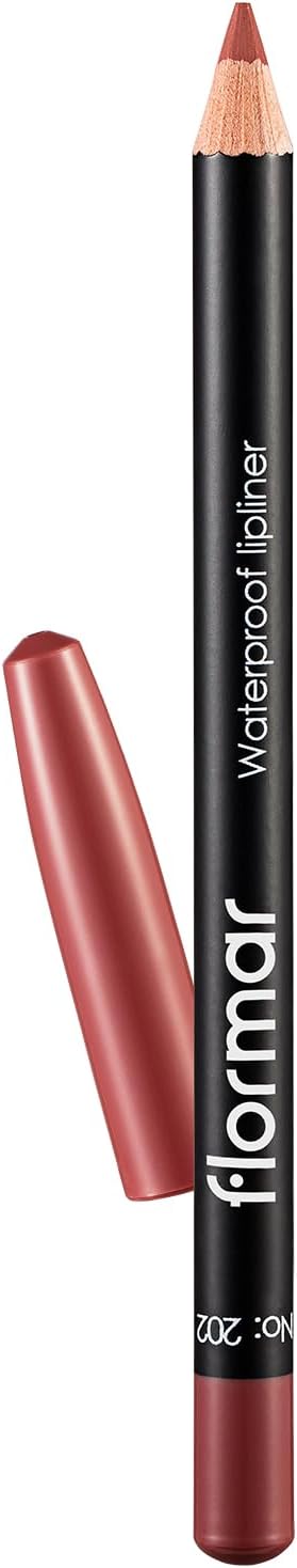 Flormar Waterproof Lipliner 202 Soft Pink Brown - Defined, Long-lasting Lips