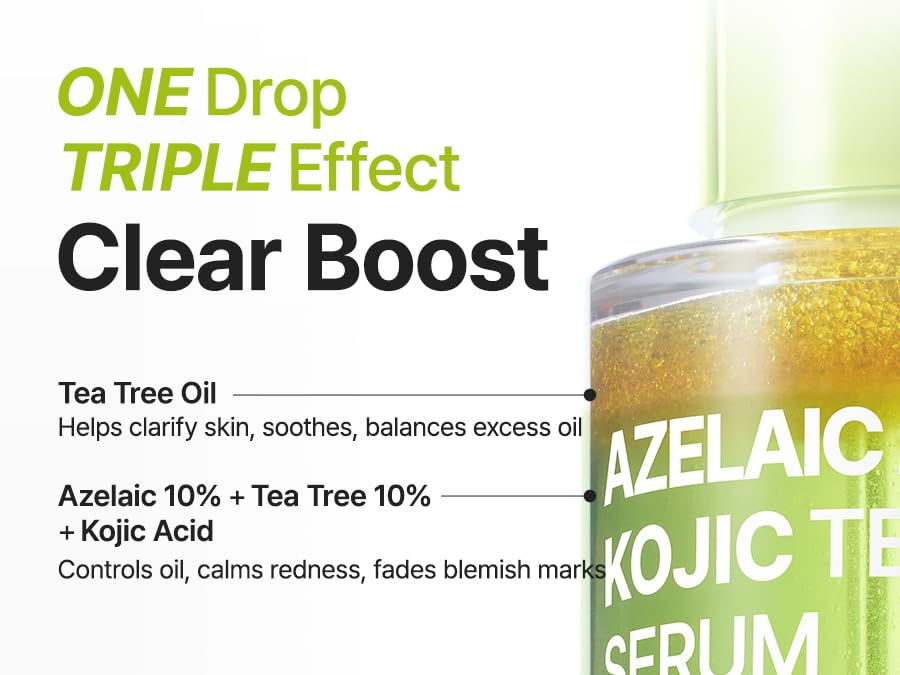PURITO Azelaic Acid 10 Kojic Tea Tree Serum - Acne & Uneven Tone for Dermatologist-Recommended Treatment