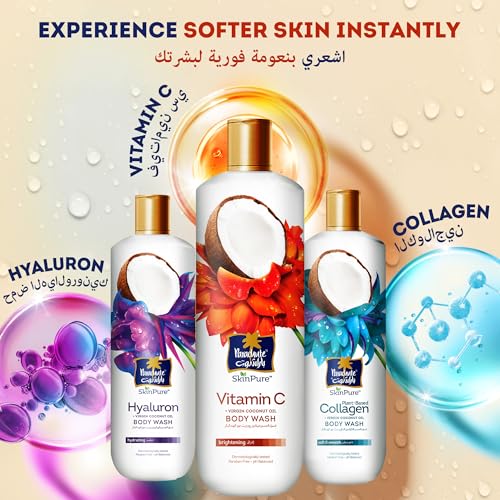 Parachute Skin Pure Body Wash with Vitamin C & 100% Virgin Coconut Oil – Brightening & pH Balancing – 400ml