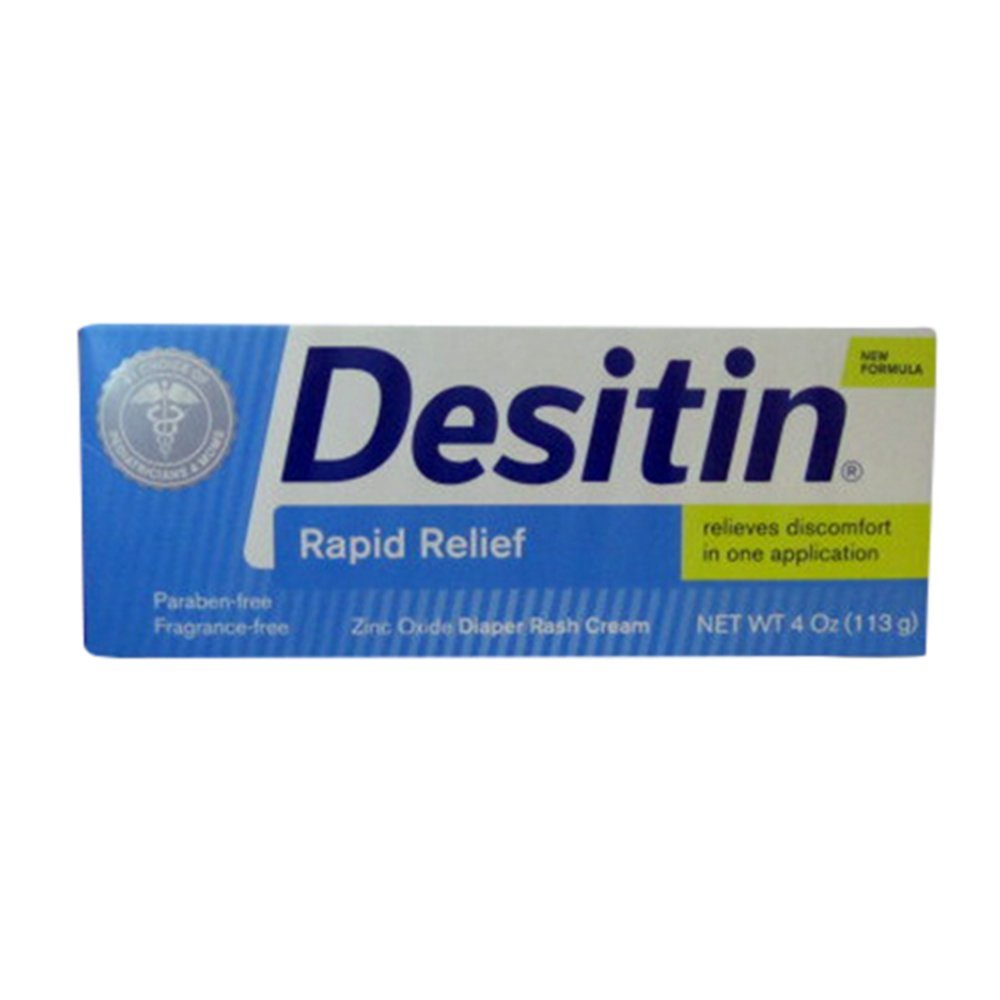Desitin Rapid Relief Diaper Rash Cream - Zinc Oxide Formula, 4 oz (Pack of 2)
