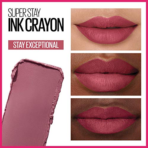 Maybelline New York Super Stay Ink Crayon Lipstick - Precision Tip Matte Lip Crayon, Purple Beige